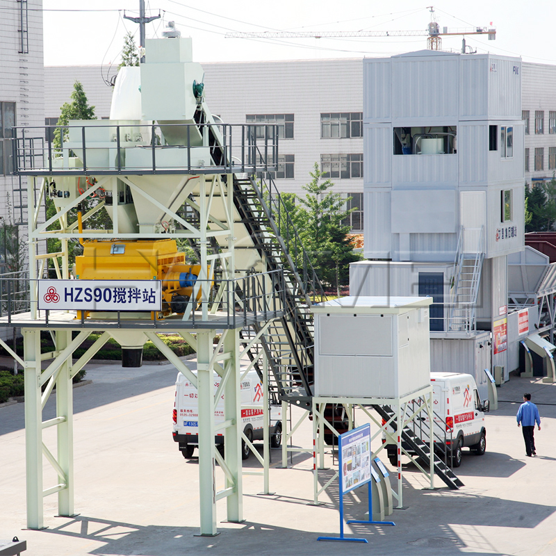 hzs90 concrete mixing station