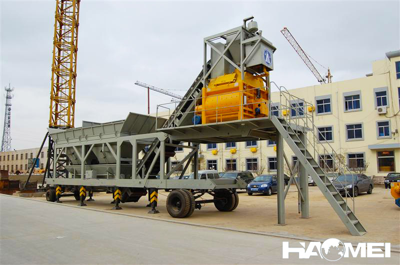 YHZS75 mobile concrete batching plant