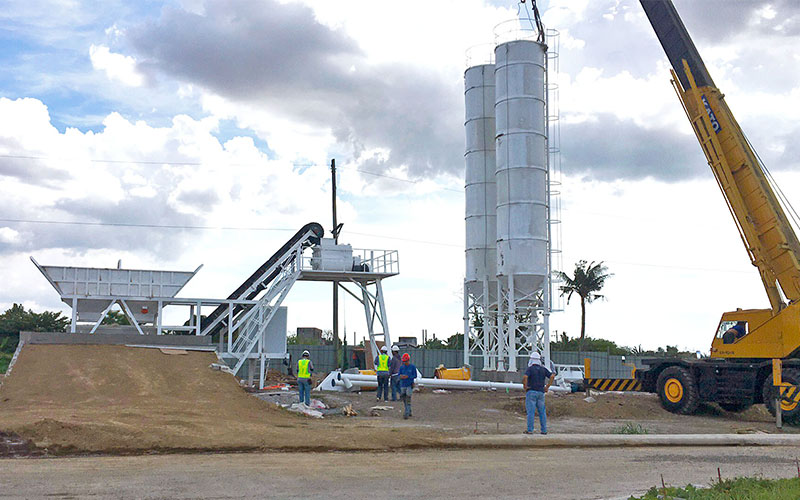 concrete batching and mixing plant installed