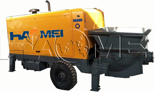 a diesel power trailer concrete pump