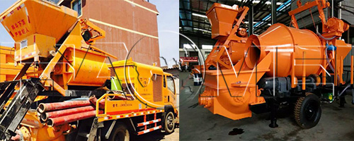 diesel trailer mounted concrete pump mixer