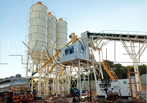 A standard JS1000 concrete mixing plant