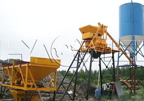 A simple type concrete mixing plant