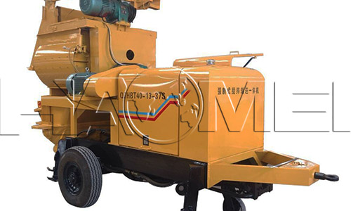 A 40m3 trailer concrete mixer with pump