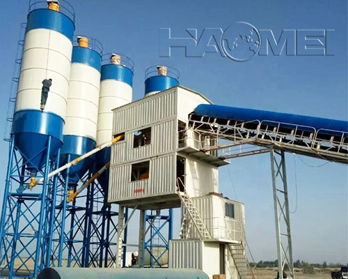 an hzs90 stationary concrete batching plant