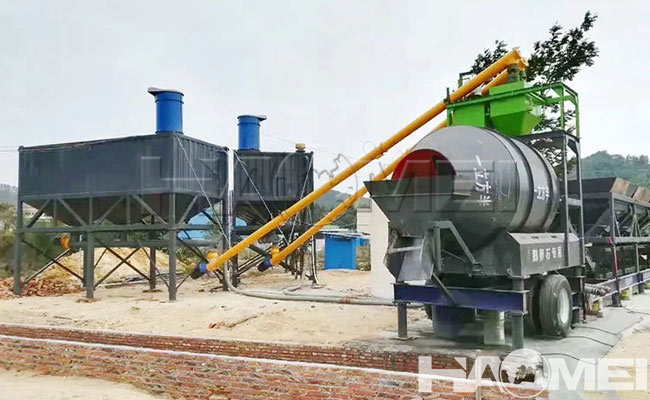 Drum mobile concrete batching plant case4